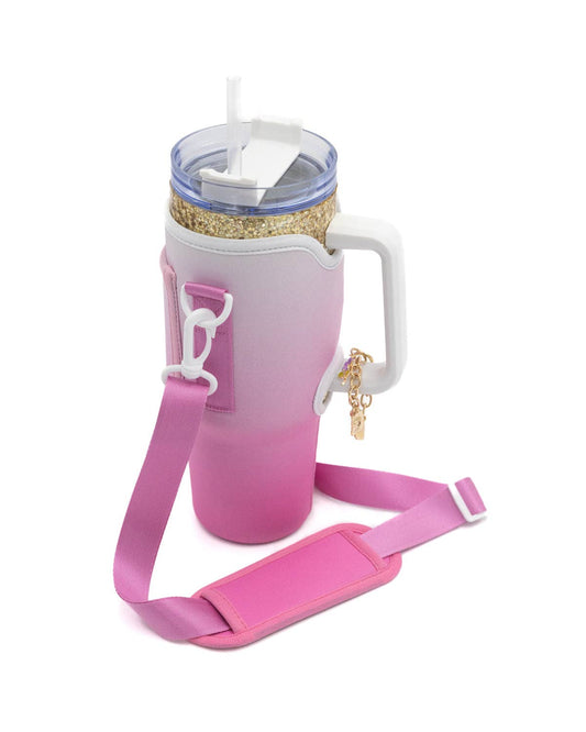 Pretty In Pink Stainless Carrier Sleeve with Drink Charms