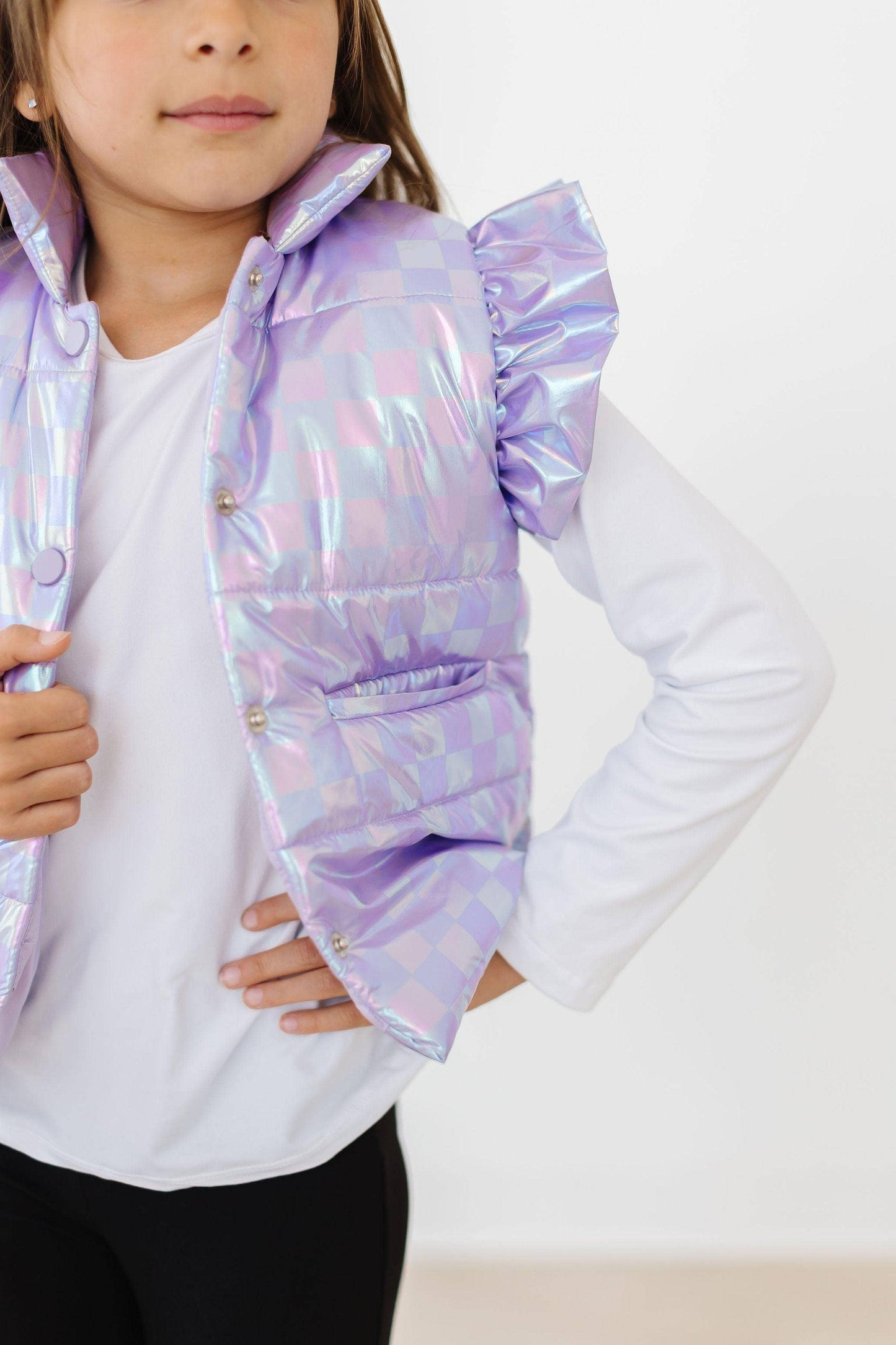 Lavender Haze Checker Puffer Vest: 5/6