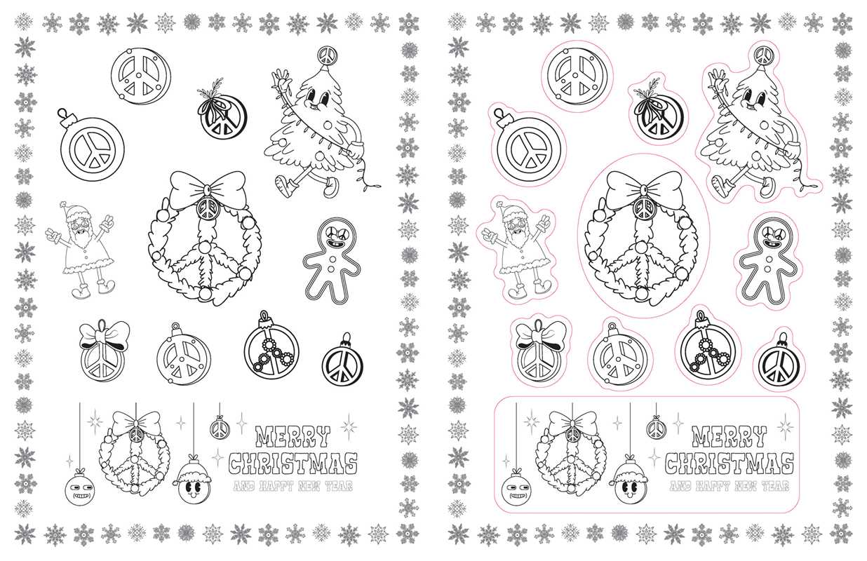 Christmas Vibes Coloring Stickers