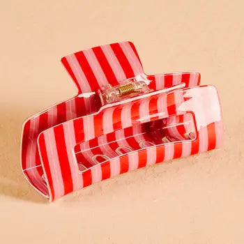 Hair Claw Clip | Peppermint Stripes