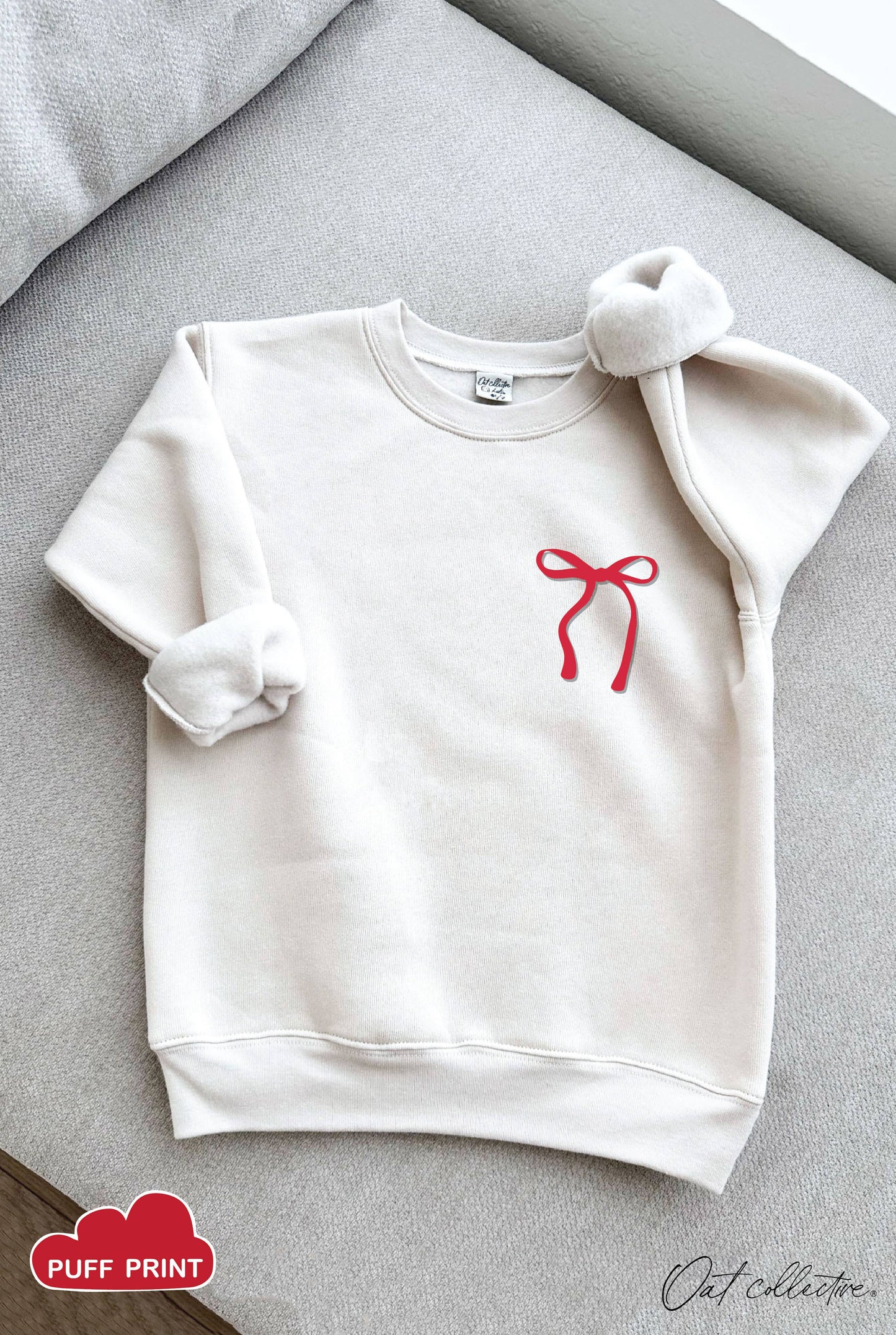 Bow Puff Sweatshirt | Heather Dust