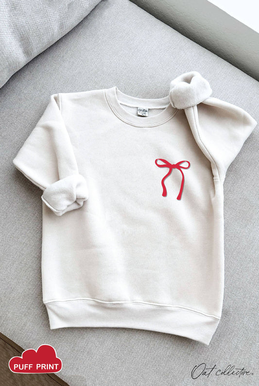 Bow Puff Sweatshirt | Heather Dust