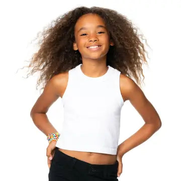 Sleeveless Crop Tank | White