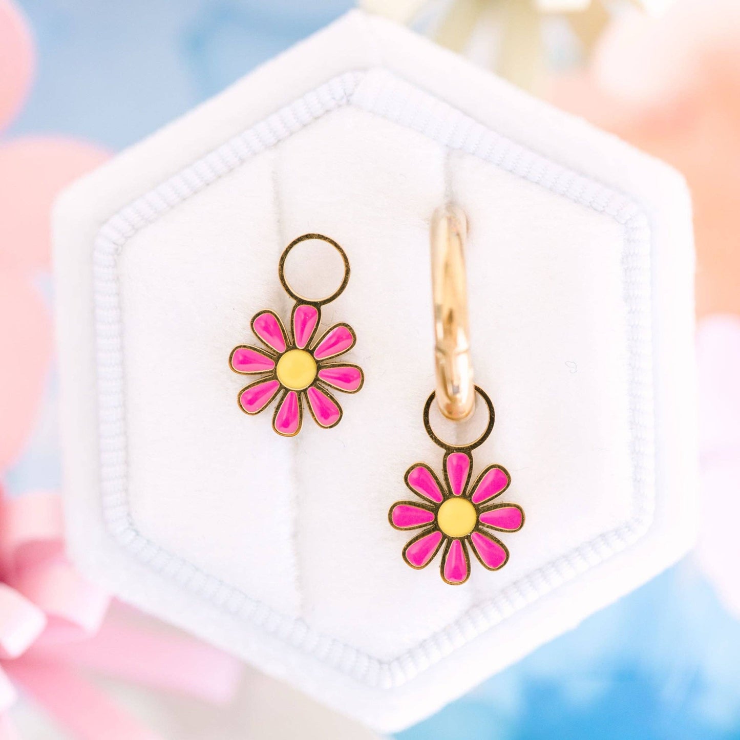 Hot Pink Daisy Charms