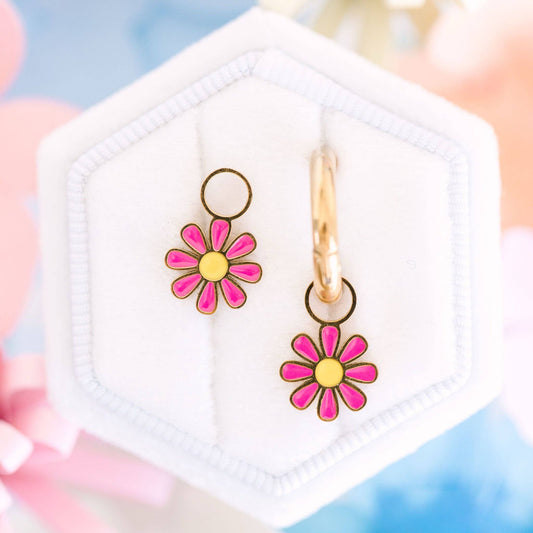 Hot Pink Daisy Charms