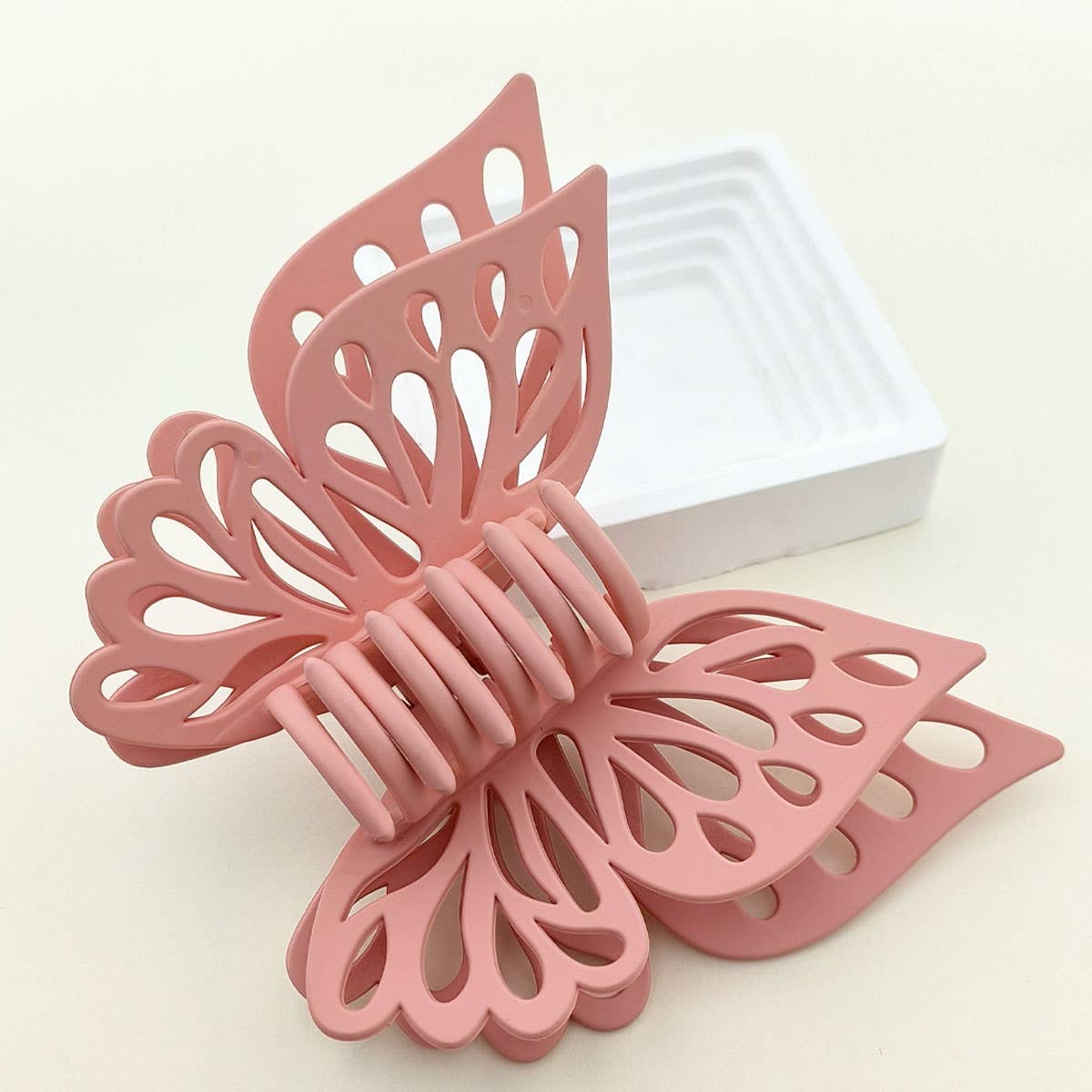 Pink Lg Hollow Butterfly Hair Claw