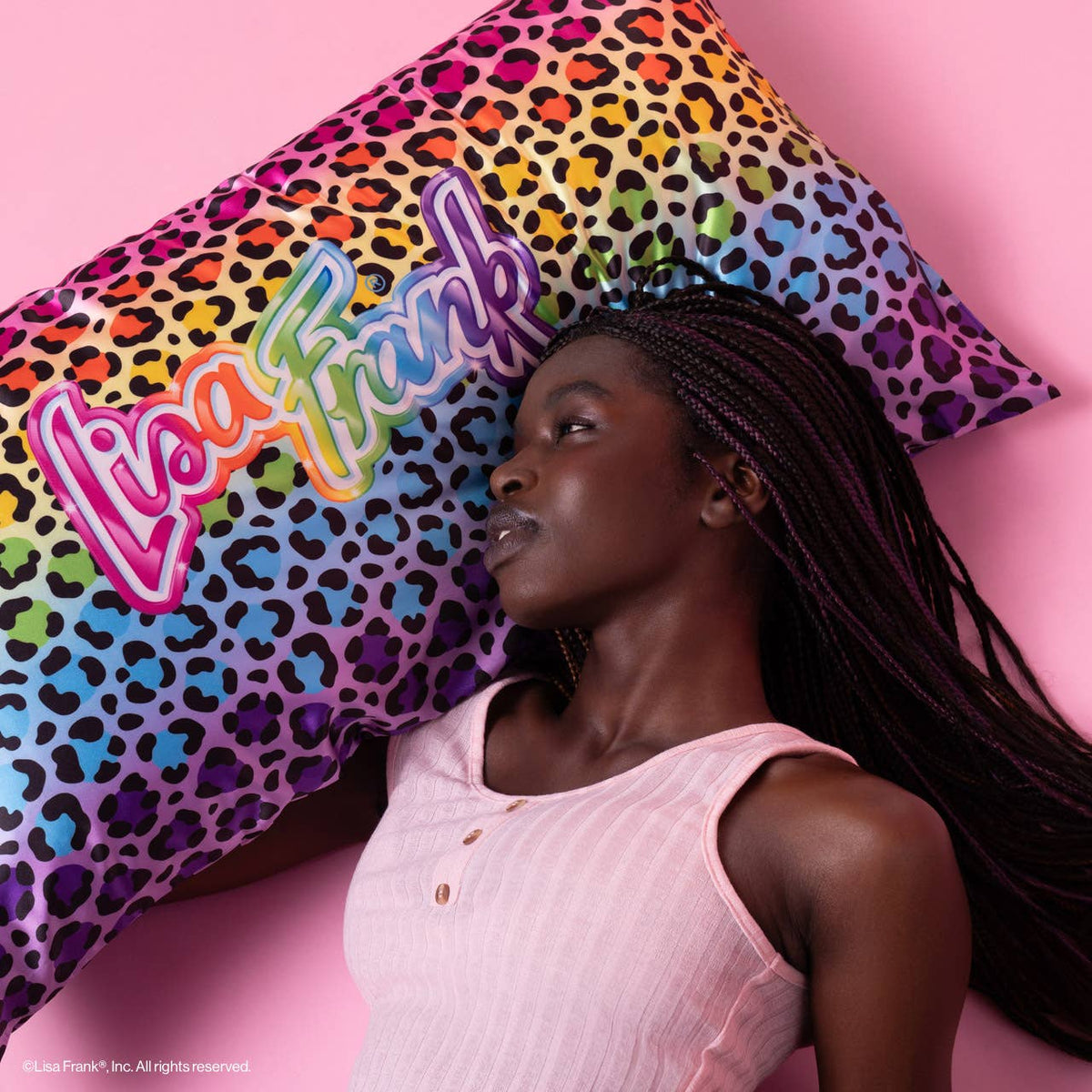 Lisa Frank x Kitsch Standard Satin Pillowcase | Rainbow Leopard