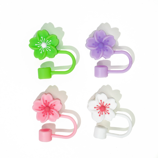 Cherry Blossom Straw Toppers