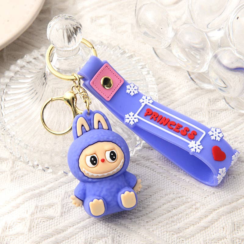 Cute Silicone Labubu Keychain Bag Charm | Pink