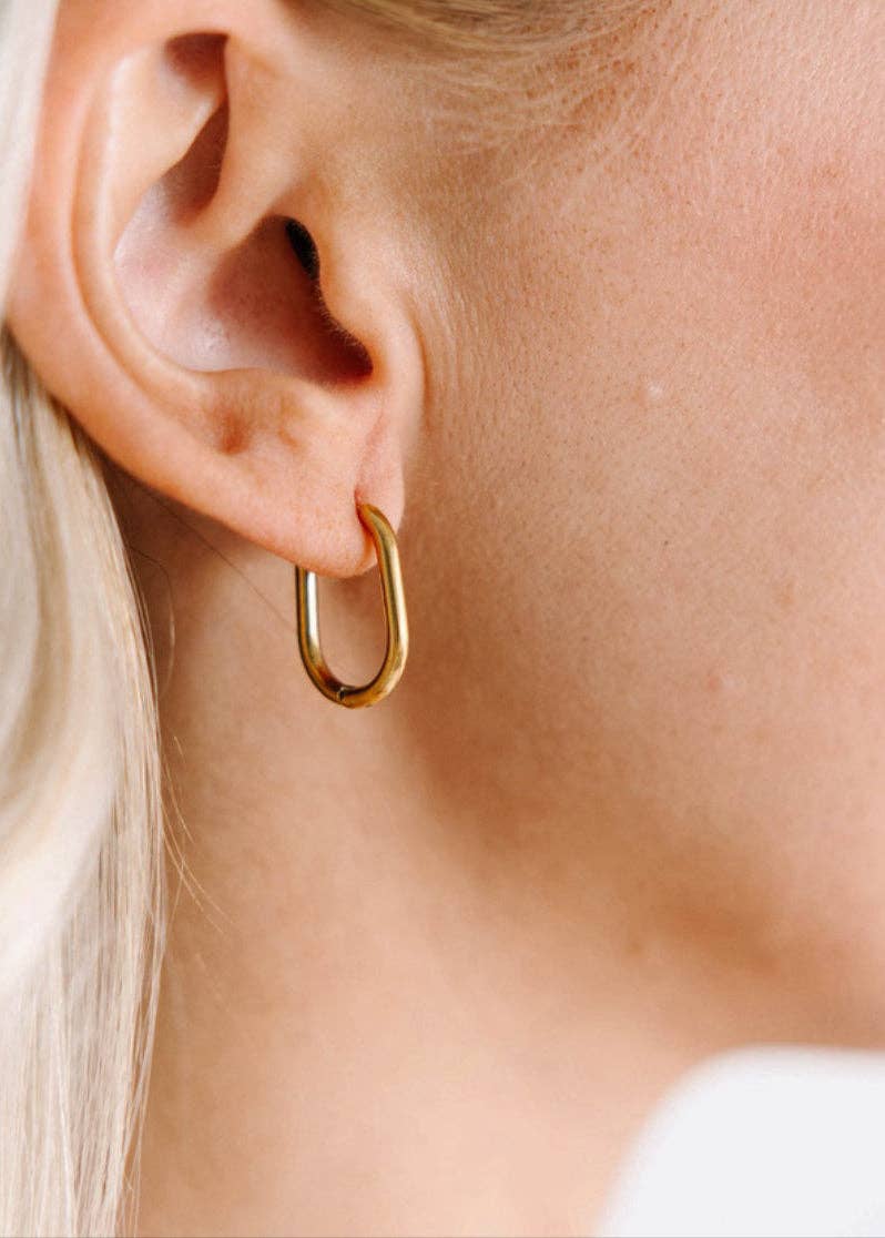 Rectangle Gold Huggies: 16mm