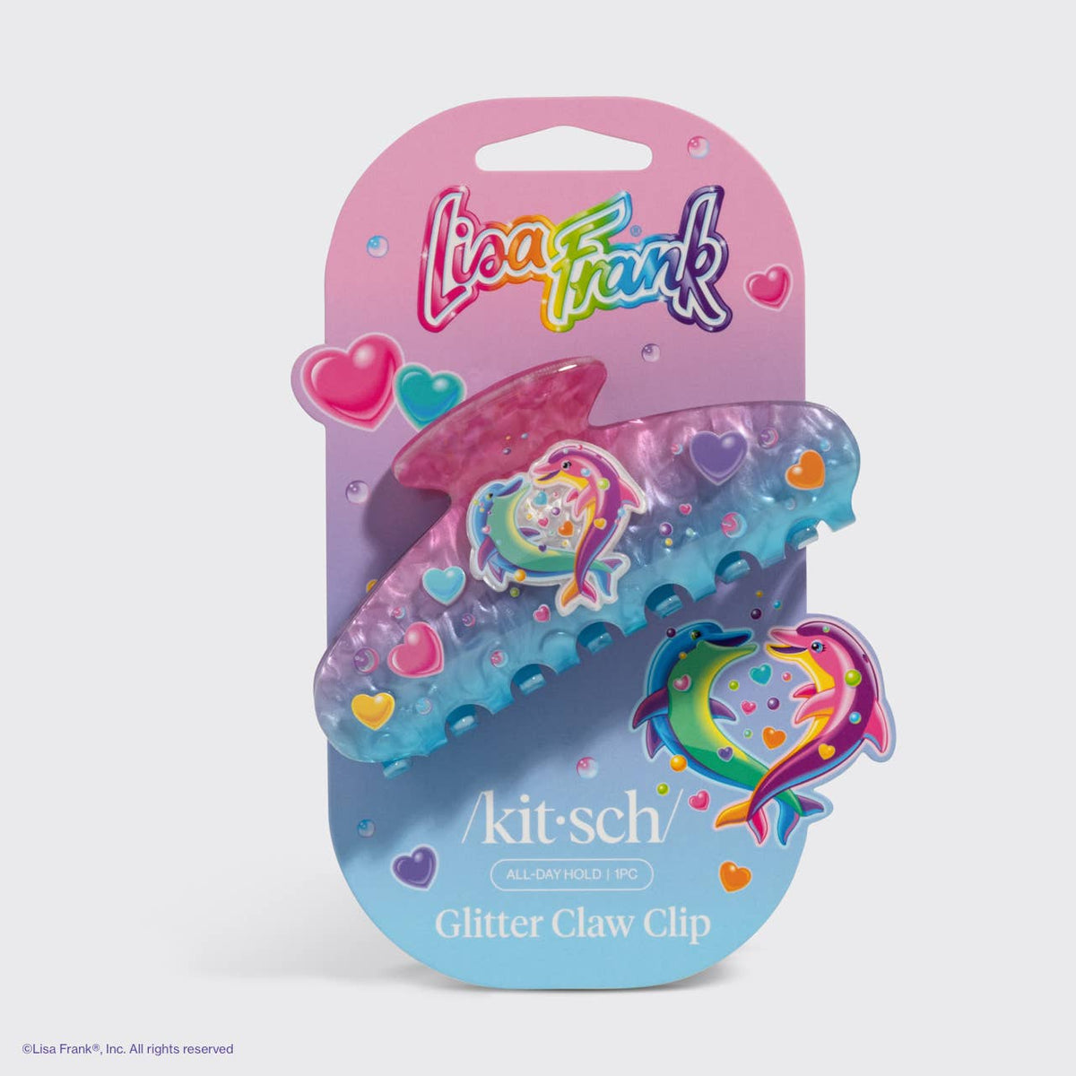 Lisa Frank x Kitsch Glitter Claw Clip | Dancing Dolphins
