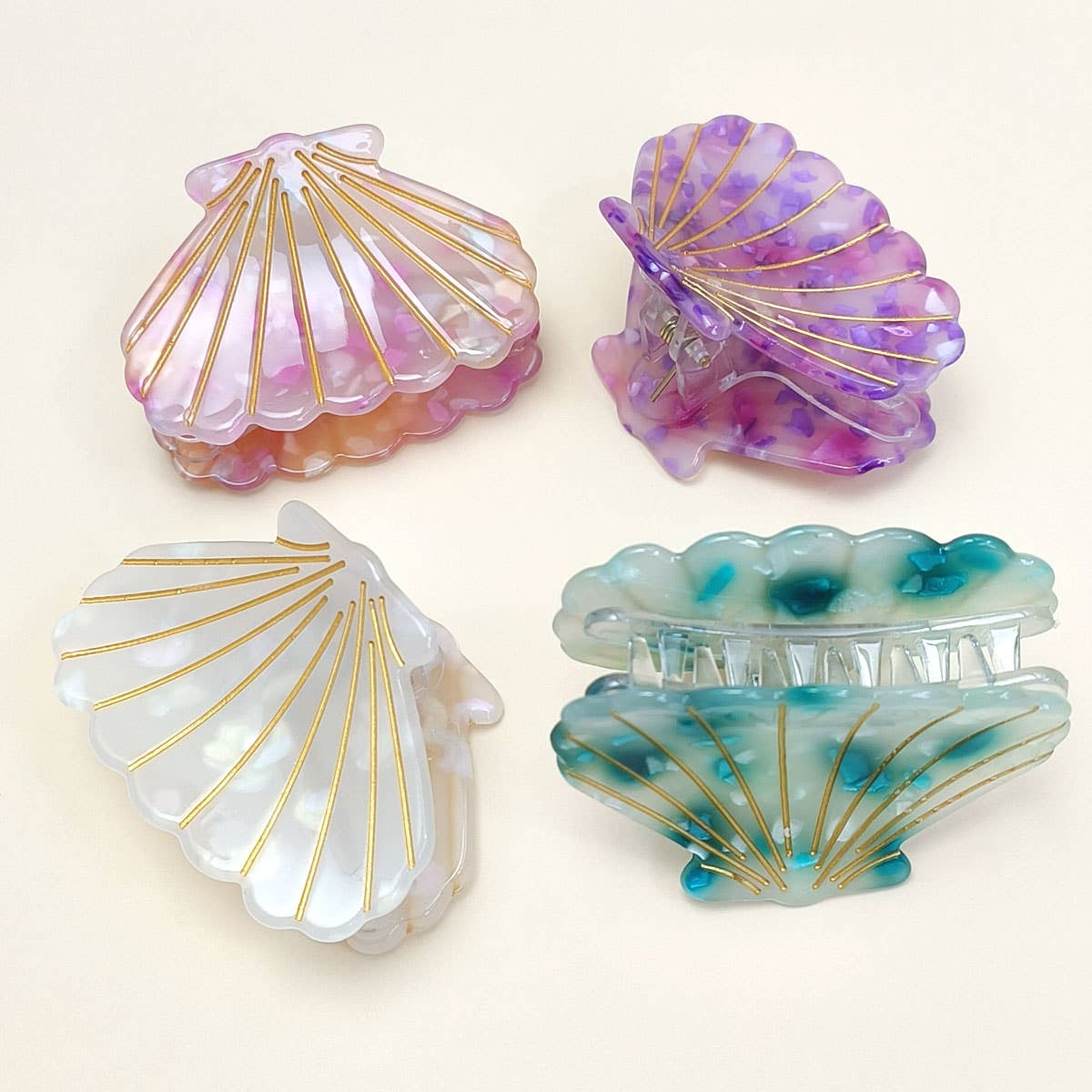 Purple Small 2" Shell Hair Claw Clip