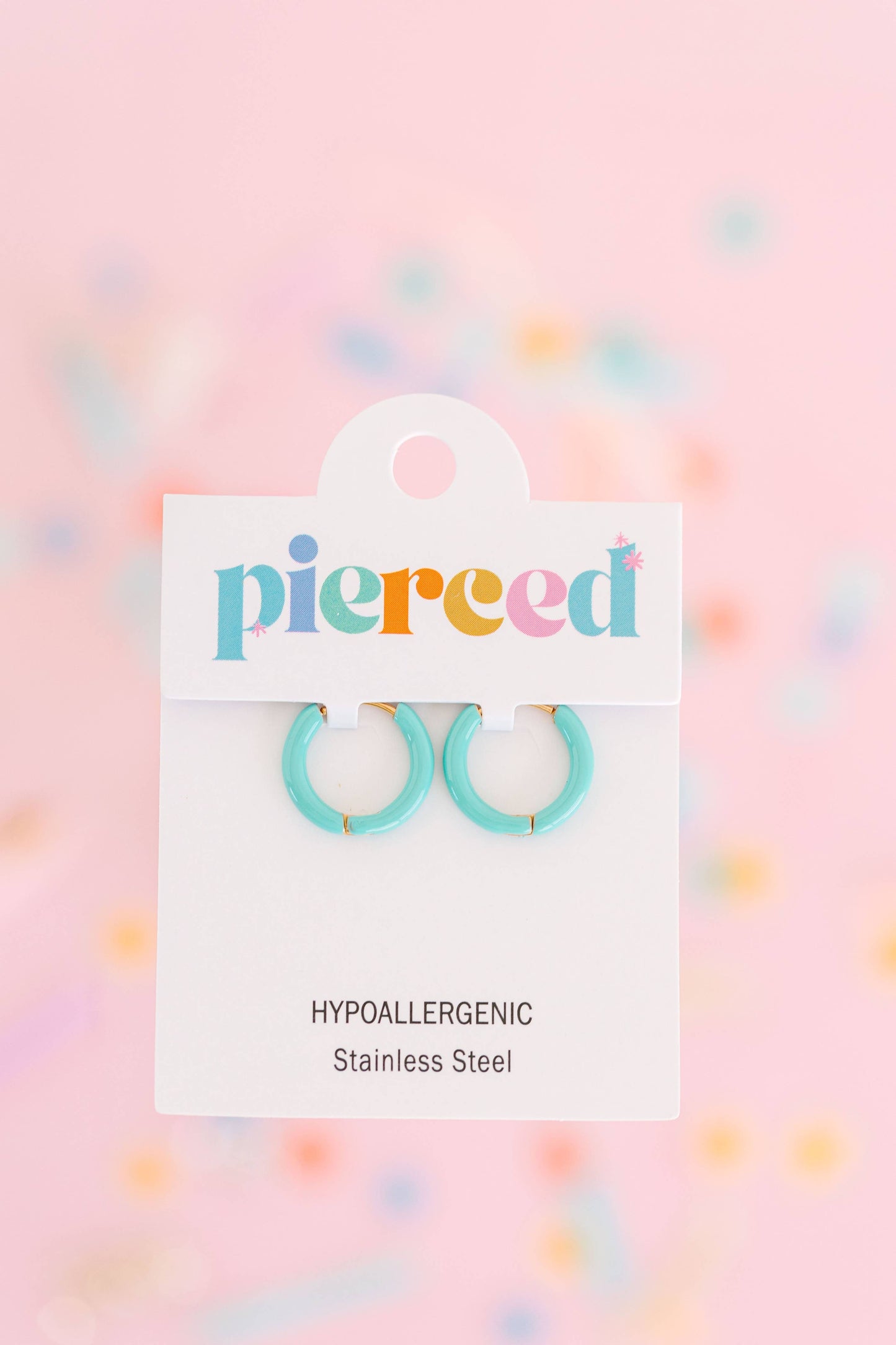 Colored Huggies Earrings | White