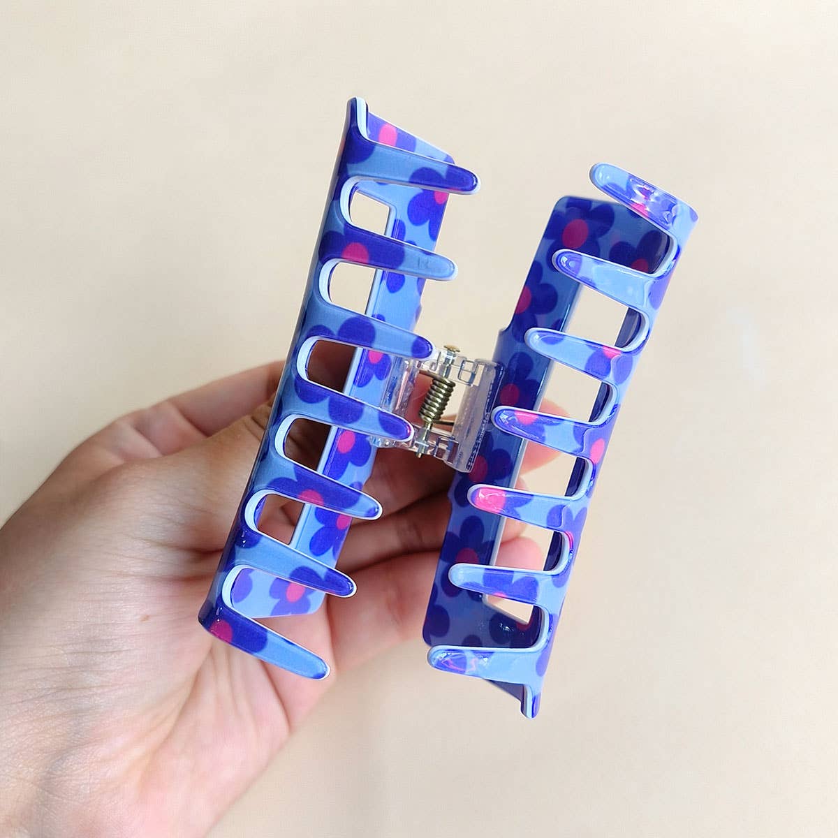 Blue Dopamine Flower Square Hair Claw Clip