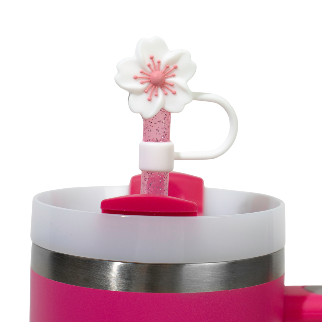 Cherry Blossom Straw Toppers