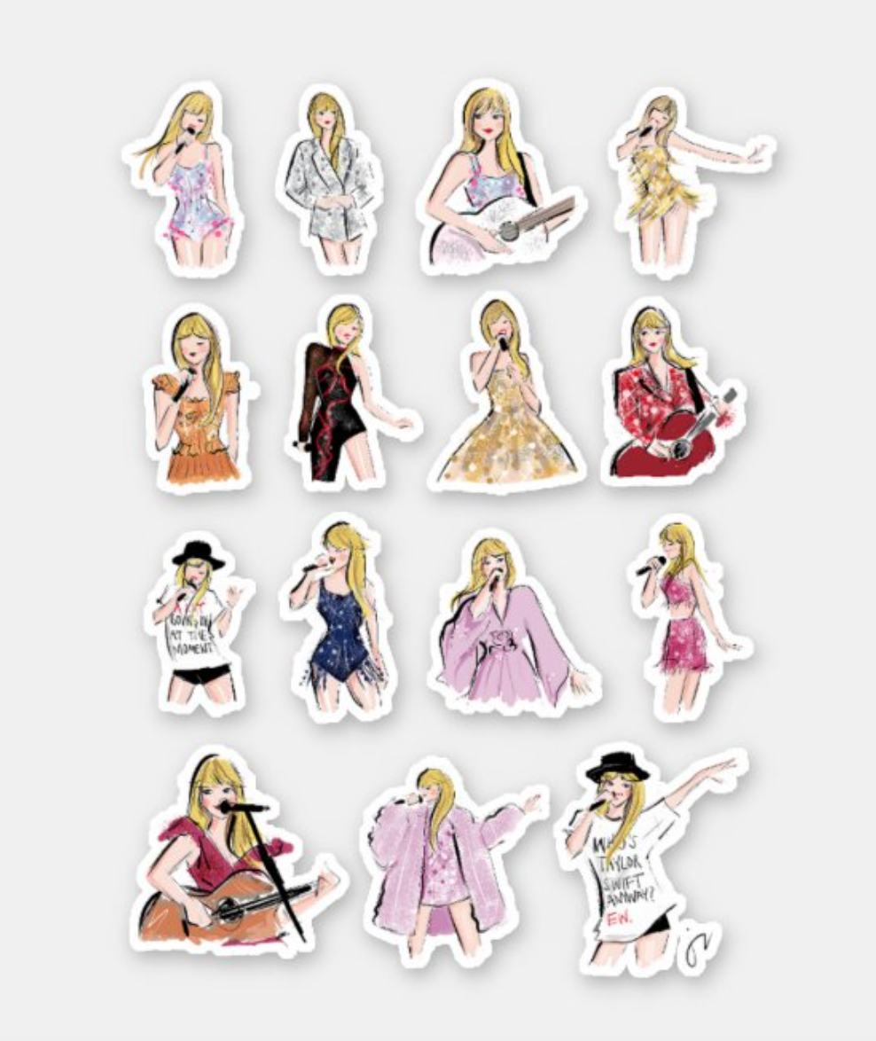 Taylor Swift Eras Tour Outfits Sticker Sheet