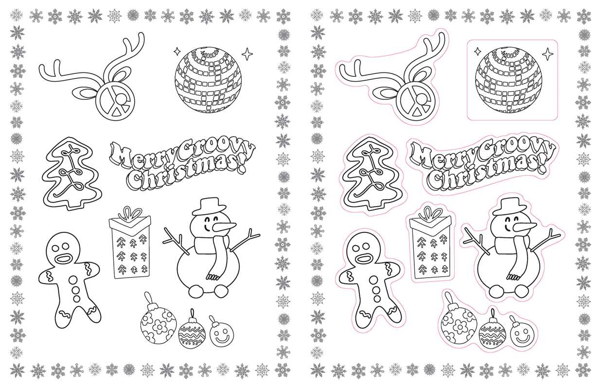 Christmas Vibes Coloring Stickers