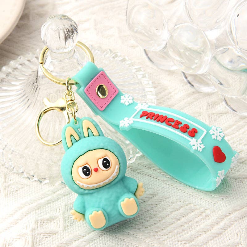 Cute Silicone Labubu Keychain Bag Charm | Pink