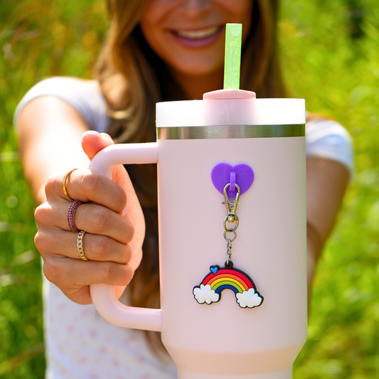 Rainbow Water Bottle Charm with Hook