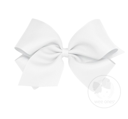 King Grosgrain Hair Bow | White