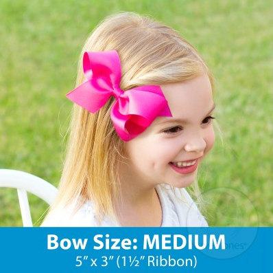 Medium Classic Grosgrain Hair Bow | Forest Green