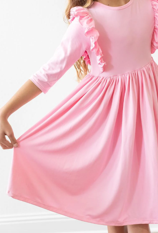 Bubblegum Pink Ruffle Twirl Dress