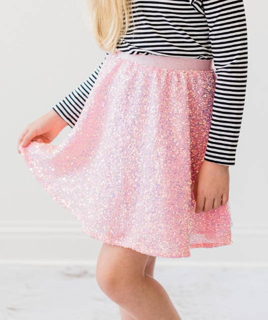 Bubblegum Sequin Twirl Skirt