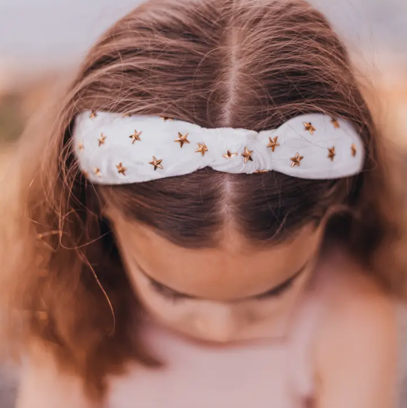 Gold Star Studded Velvet Headband