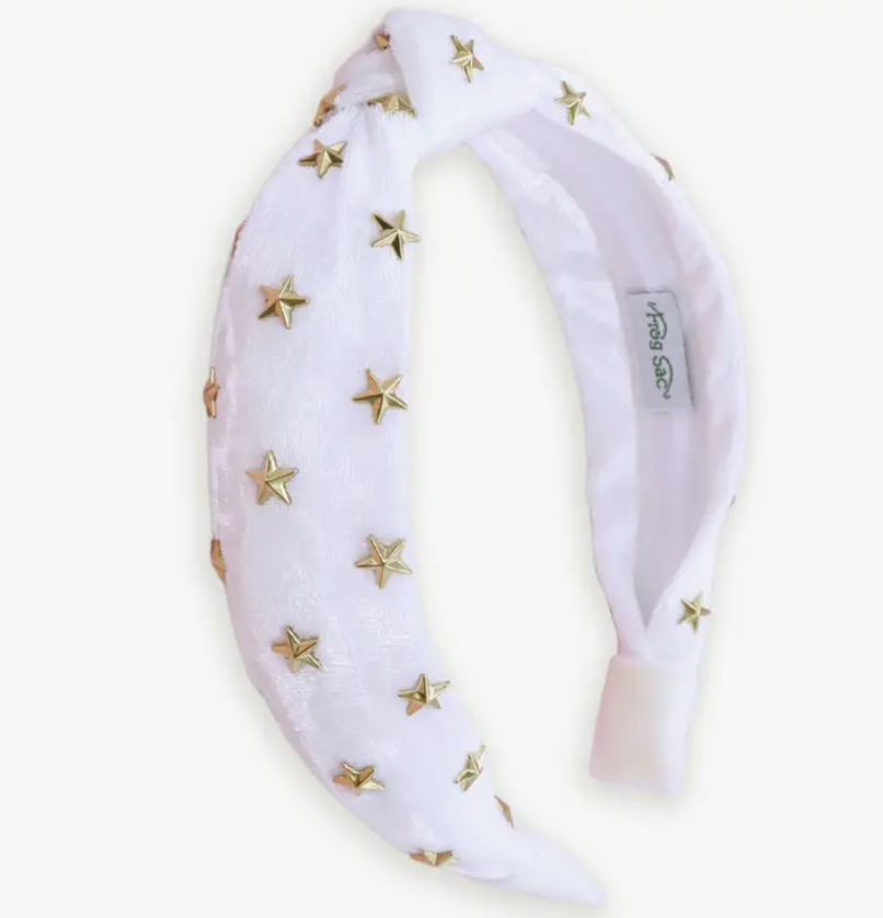 Gold Star Studded Velvet Headband