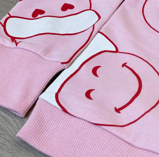 Smiley w/Santa Hat Sweatshirt  | Small