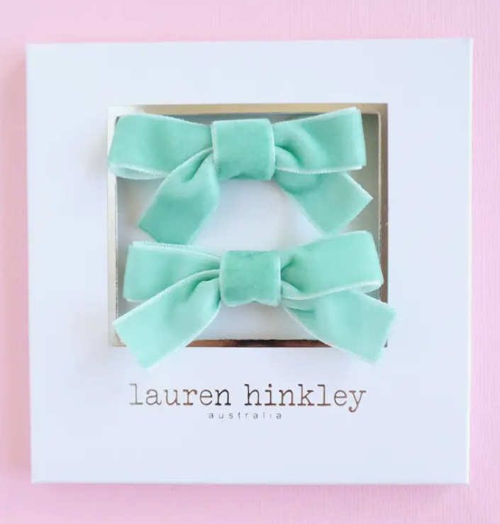 Velvet Bow Set | Turquoise