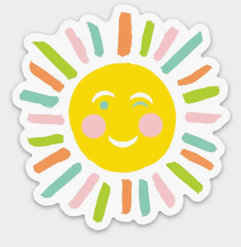 Winking Sun Sticker