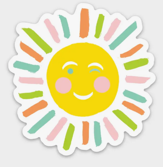 Winking Sun Sticker