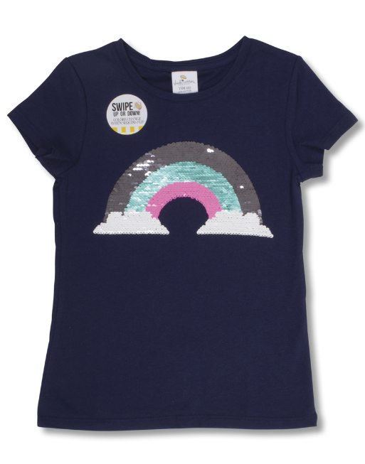 Sequin Rainbow Navy T Shirt