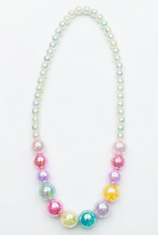 Beaded Watercolor Necklace | White