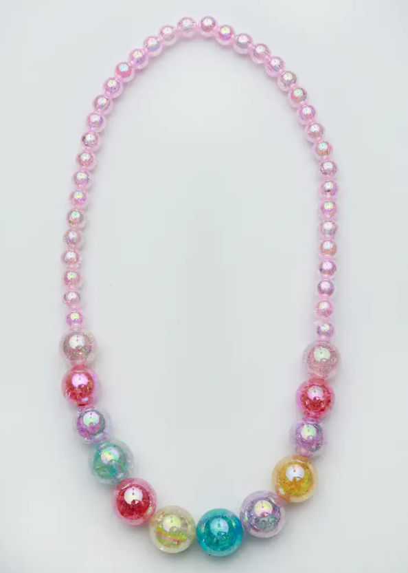 Beaded Watercolor Necklace | Pink