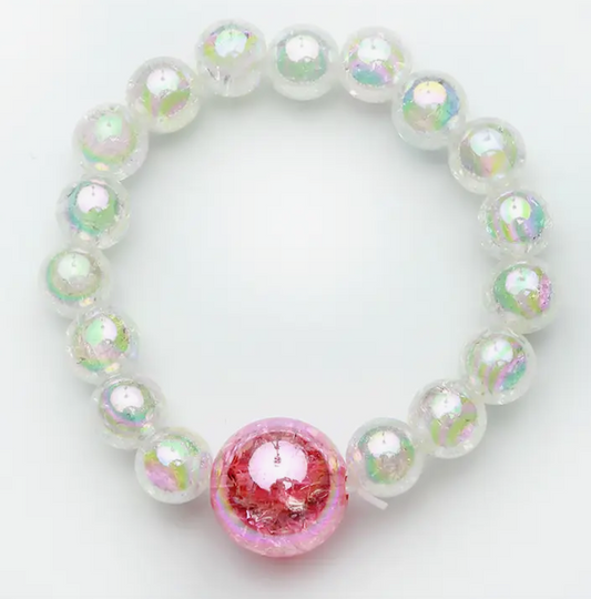 Beaded Watercolor Bracelet | White