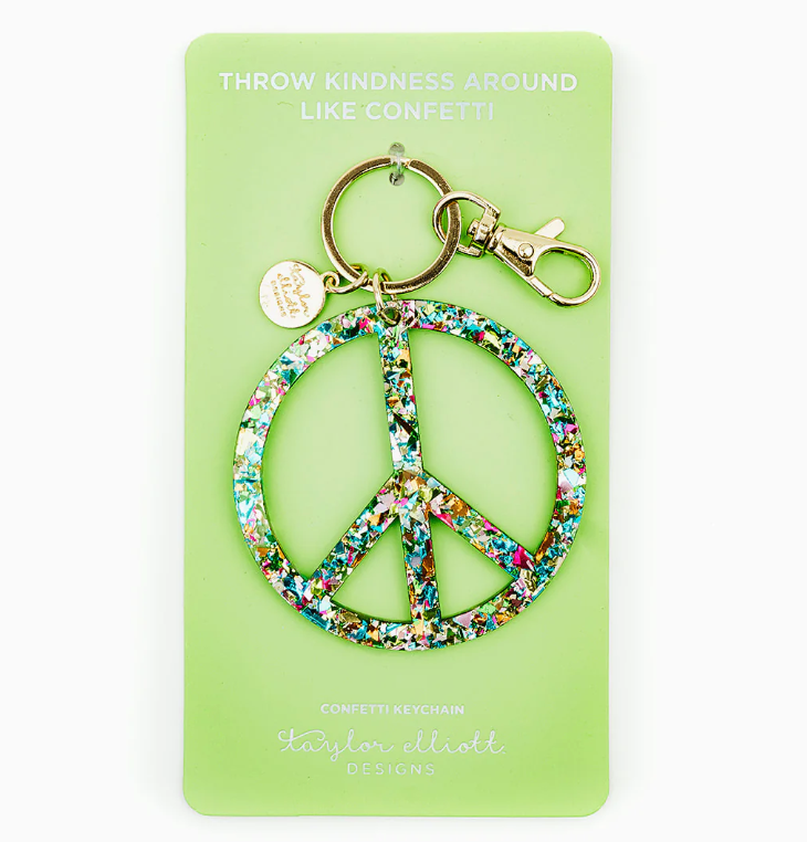 Confetti Acrylic Peace Sign Keychain