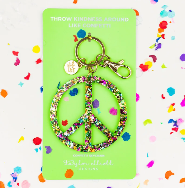 Confetti Acrylic Peace Sign Keychain