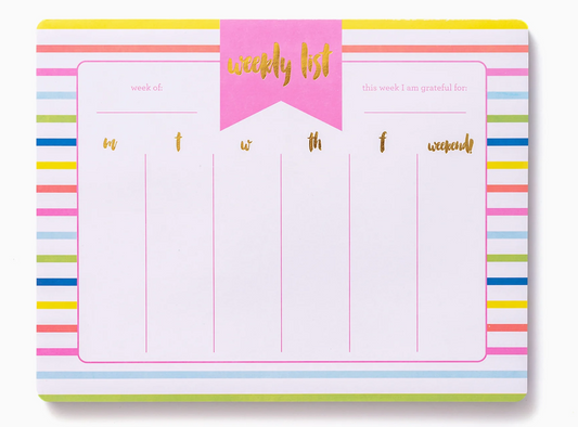 Striped Weekly Planner List Pad