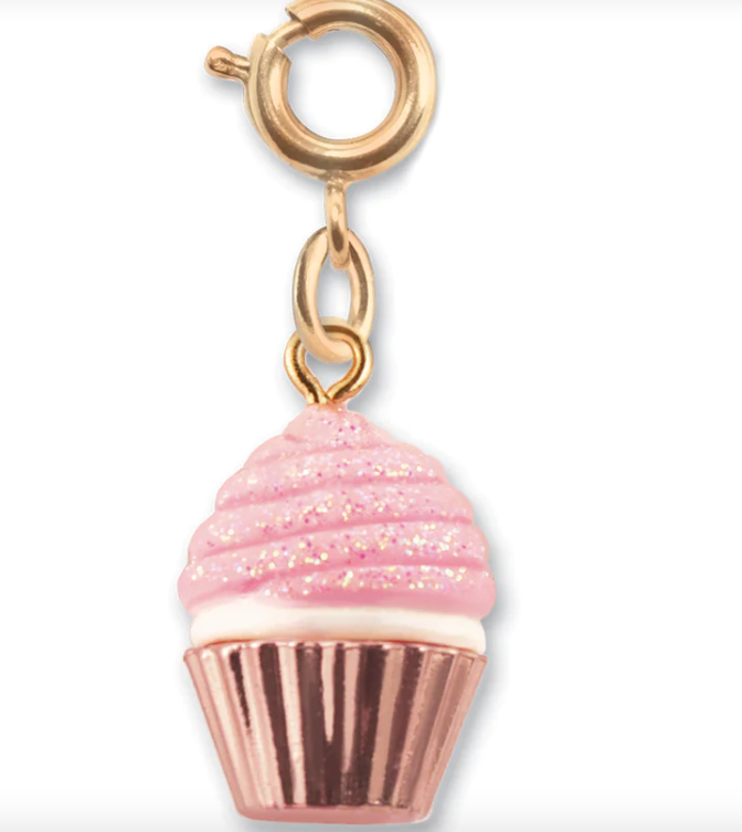 Gold Glitter Cupcake Charm