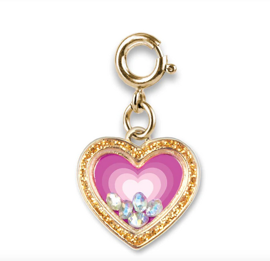 Gold Heart Shaker Charm