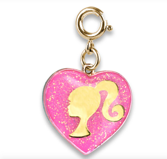 Gold Barbie Girl Heart Charm