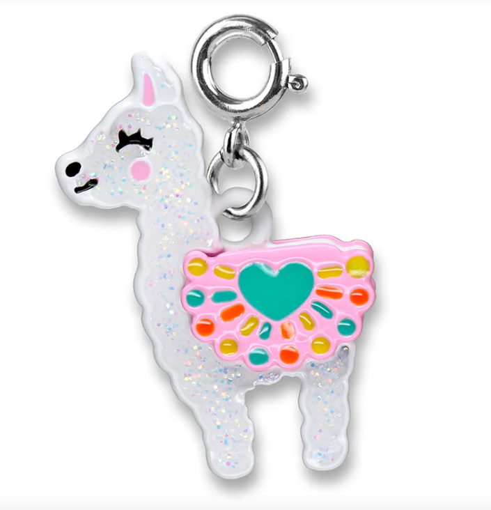 Gold Glitter Llama Charm