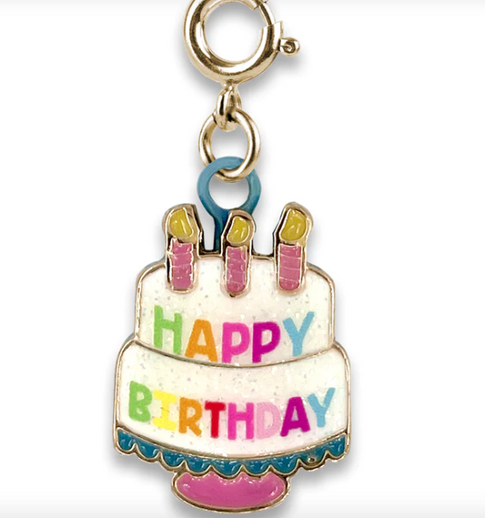 Gold Glitter Birthday Cake Charm