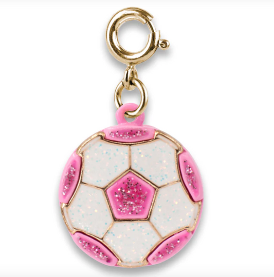 Gold Glitter Soccer Ball Charm