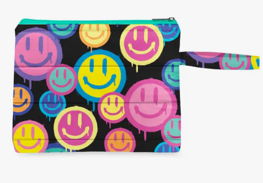 Spray Happy Face Puffer Wet Bag