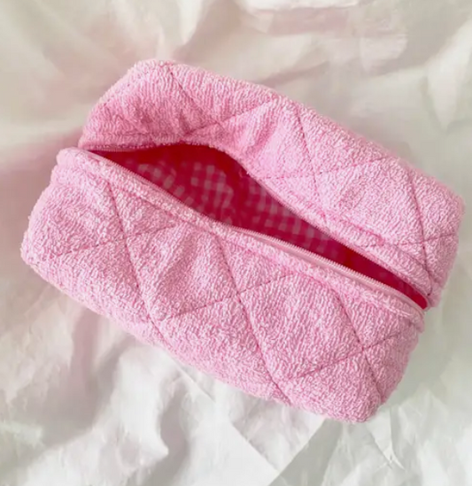 Hot Pink Terry Makeup Bag