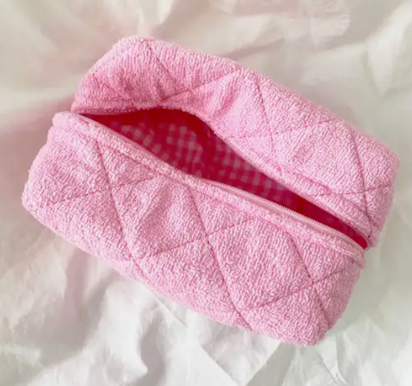 Hot Pink Large Terry Makeup Bag