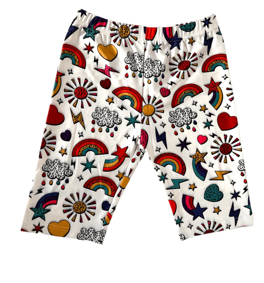 Sunny Rainbow Flash Biker Shorts